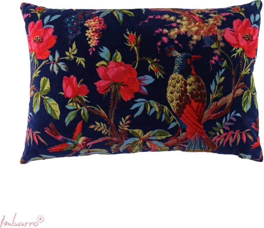Imbarro Home & Fashion Sierkussen Paradise Velours Dark Blue- 40x60 cm