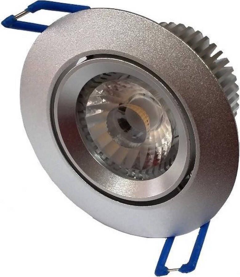 Immers ledlights Inbouwspot AC-COB 7w CRI90 Warm-wit Dimbaar silver