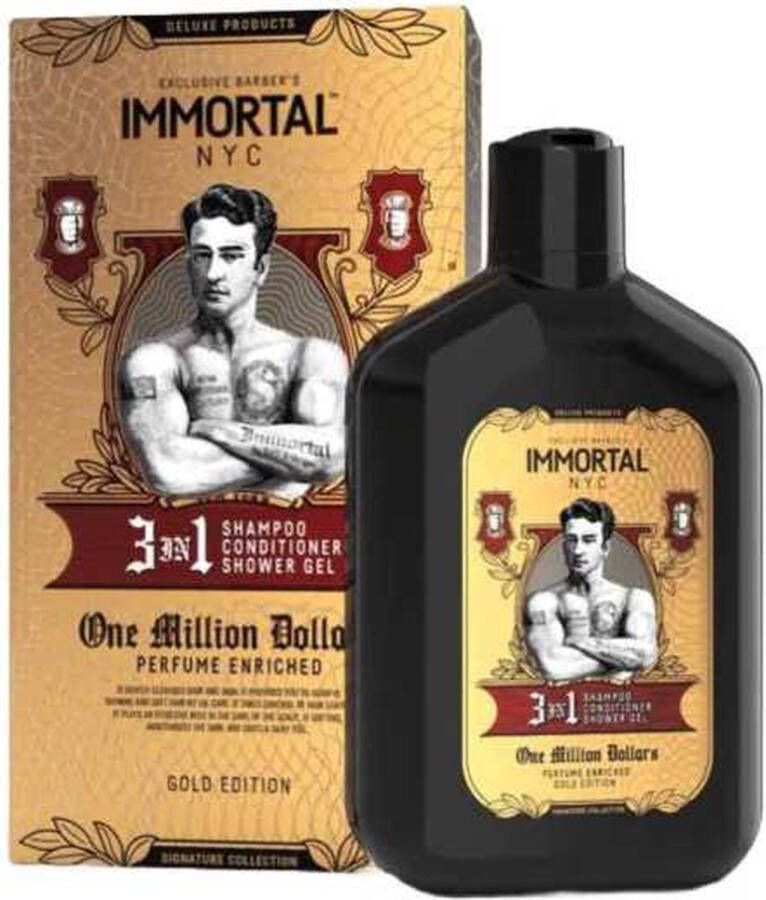 Immortal NYC Exclusive PB One Million 3 in 1 One Million Dollars Shampoo + Conditioner + Douchegel 500 ml