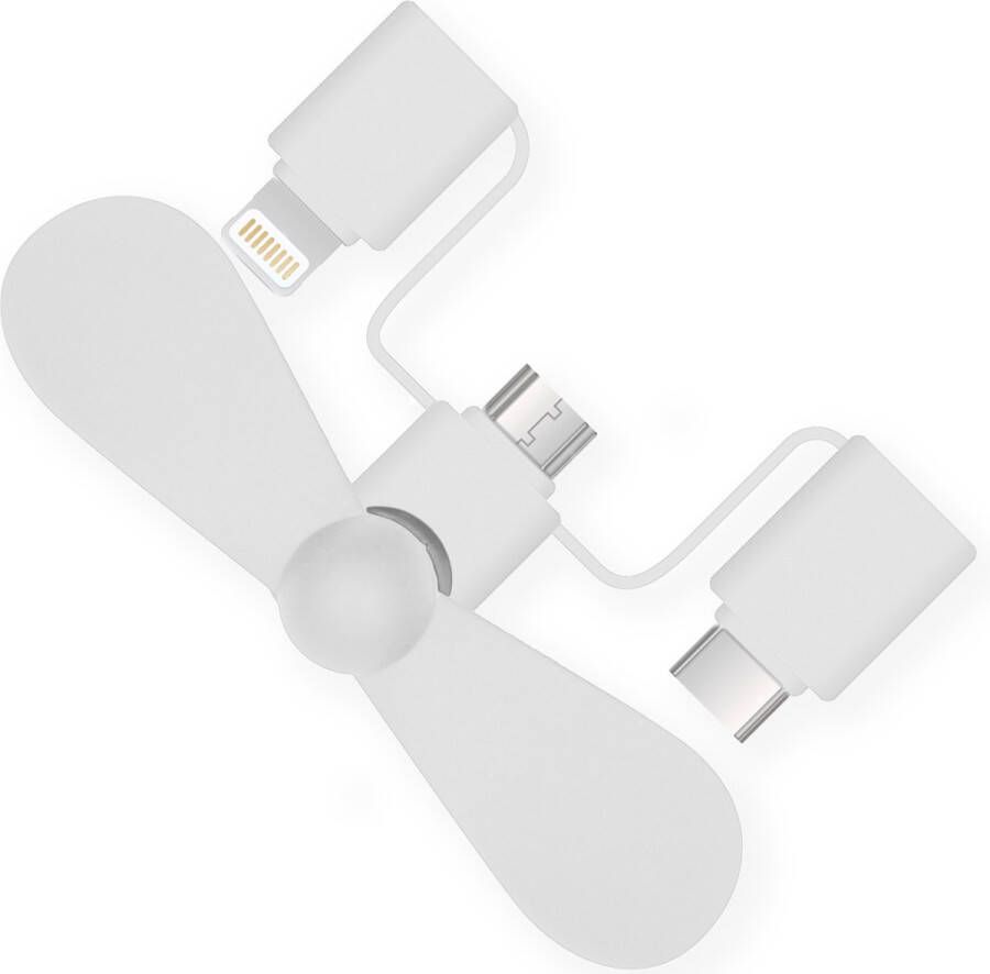 IMoshion 3-in-1 smartphone ventilator Lightning USB-C & Micro-USB Wit
