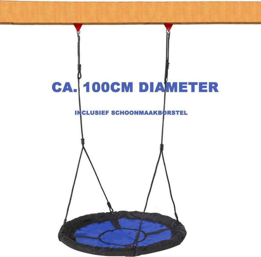 IMPAQT Nestschommel buitenspeelgoed 100cm diameter met schoonmaakborstel