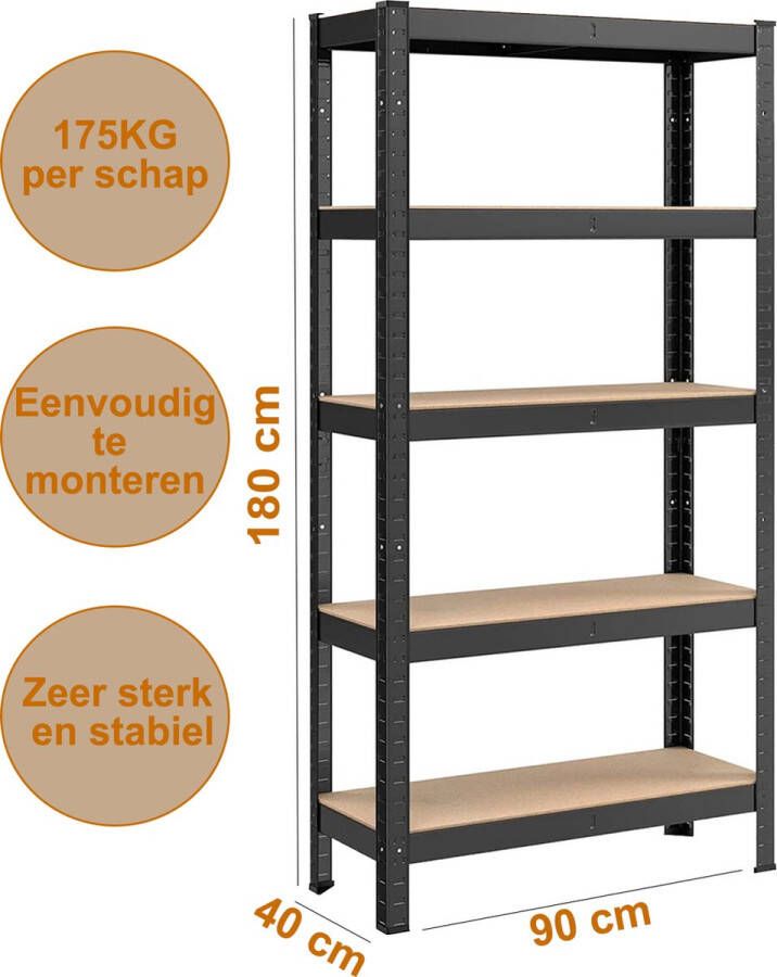 IMPAQT Opbergrek 90 cm breed 875 kg draagkracht Zwart