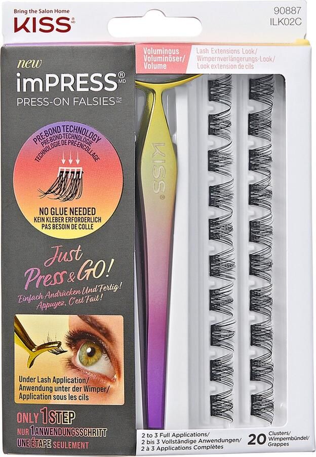 ImPRESS Kunstwimpers Zelfklevend Wimperextensie Lashes Valse Wimpers Geen irratie Herbruikbaar Press-on Falsies – Voluminous