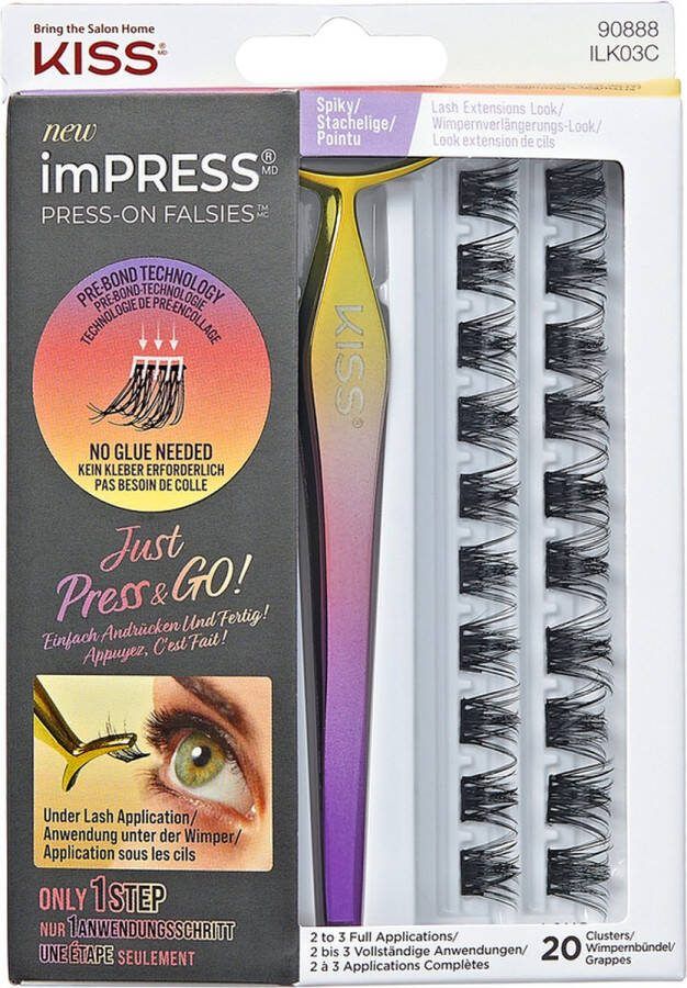 ImPRESS Kunstwimpers Zelfklevend Wimperextensie Lashes Valse Wimpers Geen irratie Herbruikbaar- Press-on Falsies – Spiky