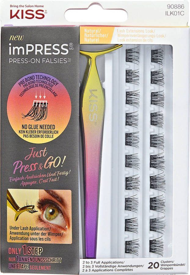 ImPRESS Kunstwimpers Zelfklevend Wimperextensie Lashes Valse Wimpers Geen irratie Herbruikbaar Press-on Falsies – Natural