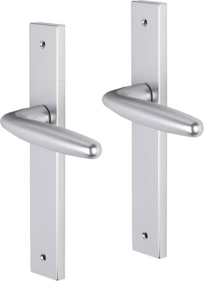 Impresso Cambridge Deurklink – Deurbeslag – Vierkant – Deurschild met Schroef – Zilver