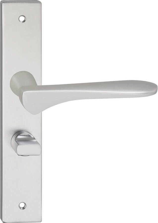 Impresso Watford Deurklink – Deurbeslag – Vierkant – Deurschild met Schroeven en Toiletsluiting – Aluminium