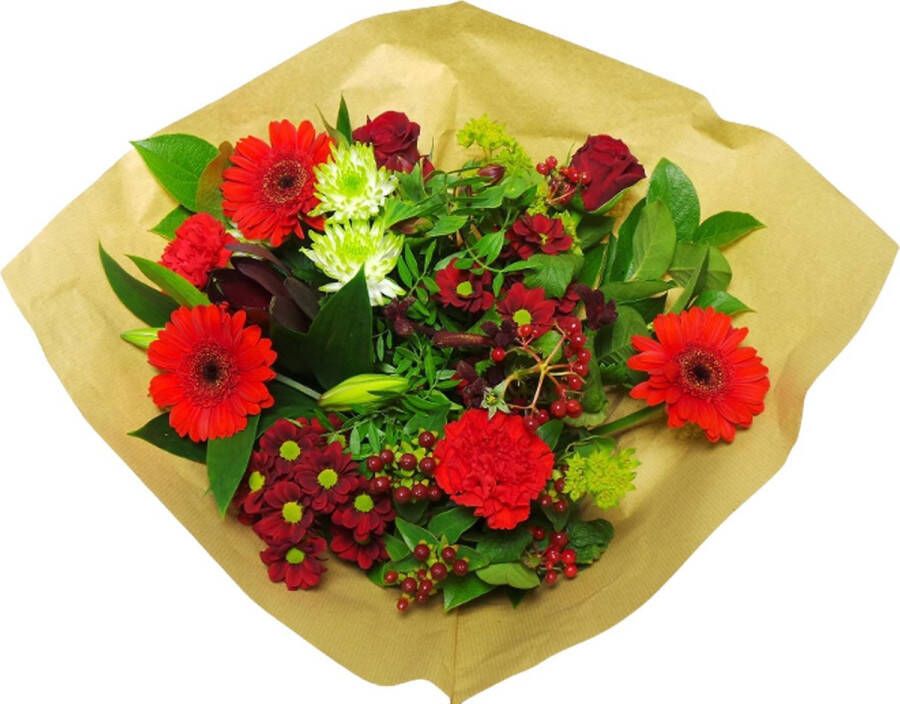 Improv Boeket Kim Large Rood ↨ 45cm bloemen boeket boeketje bloem droogbloemen bloempot cadeautje