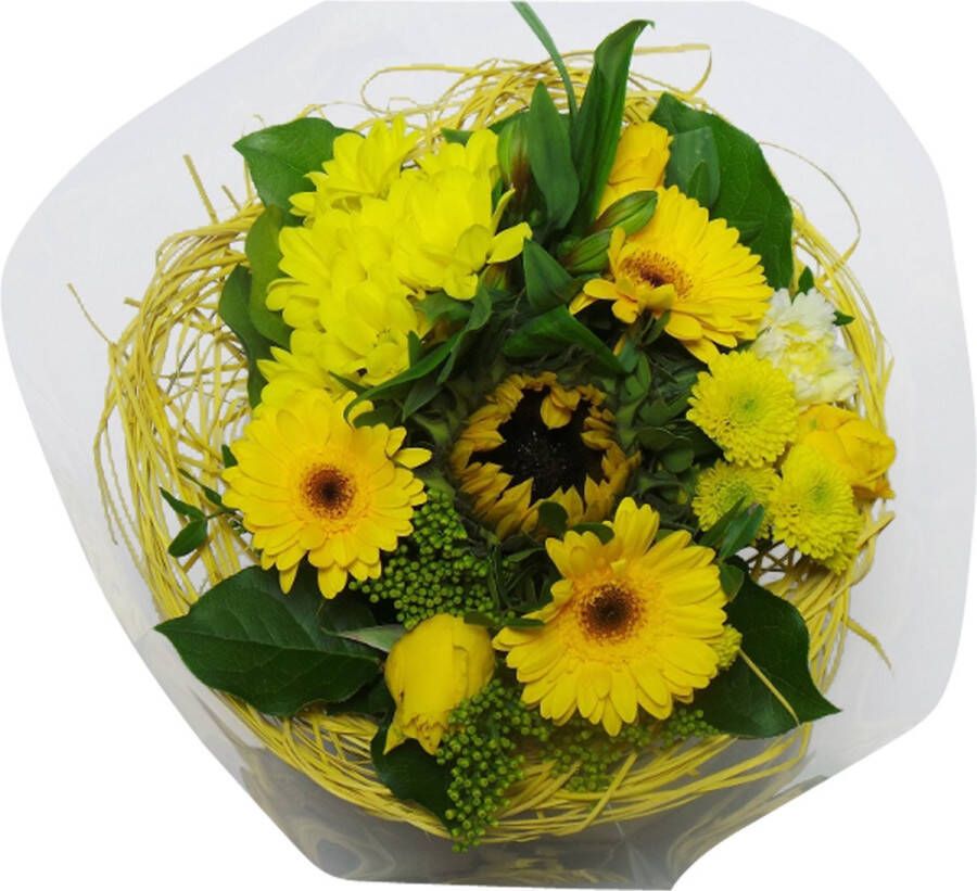 Bloemen thuisbezorgd Lola products Boeket Sisal Large Geel ↨ 35cm bloemen boeket boeketje bloem droogbloemen bloempot cadeautje