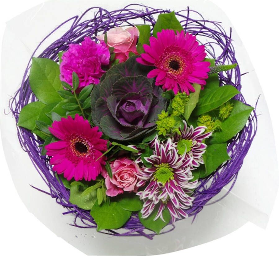 Bloemen thuisbezorgd Lola products Boeket Sisal Medium Lila ↨ 30cm bloemen boeket boeketje bloem droogbloemen bloempot cadeautje