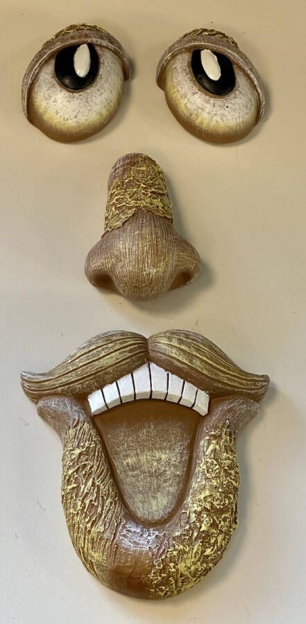 Impuls Decoratieve tuin wanddecoratie gezicht meerkleurig hoogte 30 cm polyresin Te plaatsen aan de wand muur boom Woonaccessoires Tuinaccessoires