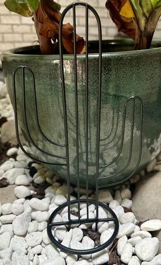 Impuls Metalen deco (tuin) steker cactus zwart hoogte 30 x 14 x 1 cm Tuinaccessoires Tuindecoratie Tuinstekers