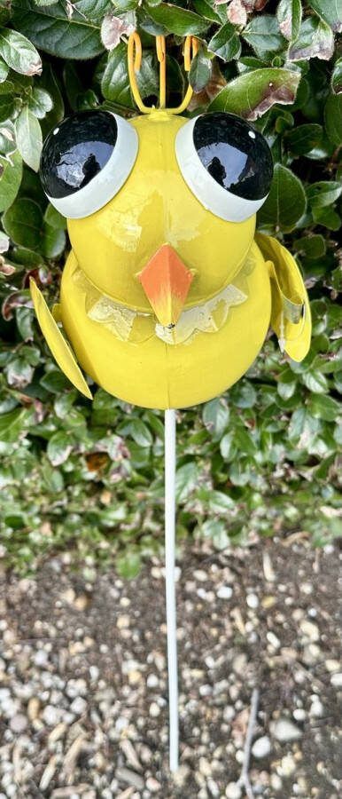 Impuls Metalen deco tuinsteker vogel geel hoogte 70 x 18 x 2 cm Tuinaccessoires Tuindecoratie – Tuinstekers