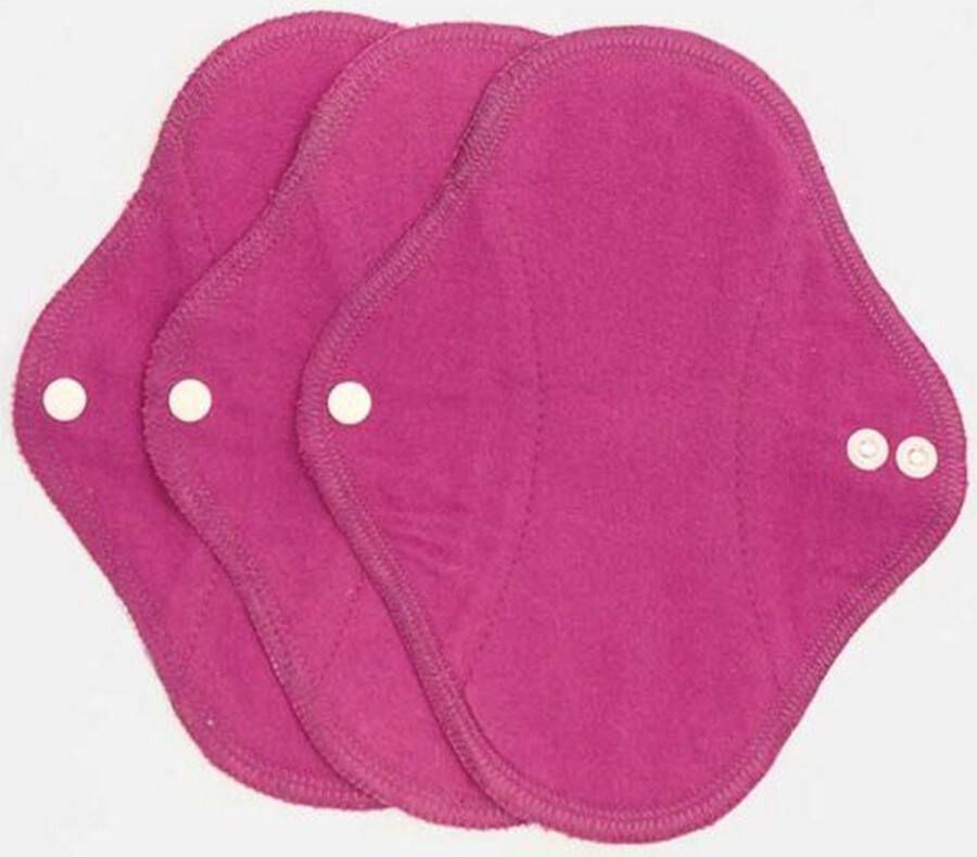 ImseVimse wasbare inlegkruisjes zero waste 3 stuks Sangria effen donker roze