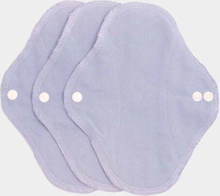 ImseVimse wasbaar inlegkruisjes zero waste 3 stuks Denim effen blauw