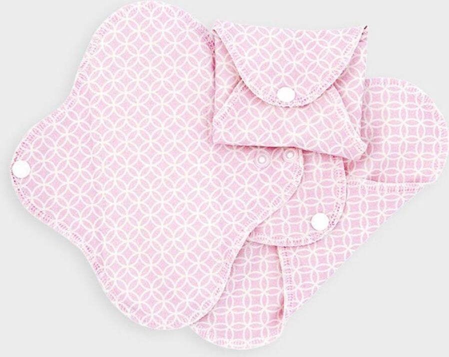 ImseVimse dag maandverband van biologisch jersey katoen dun en soepel wasbaar maandverband Pink Halo