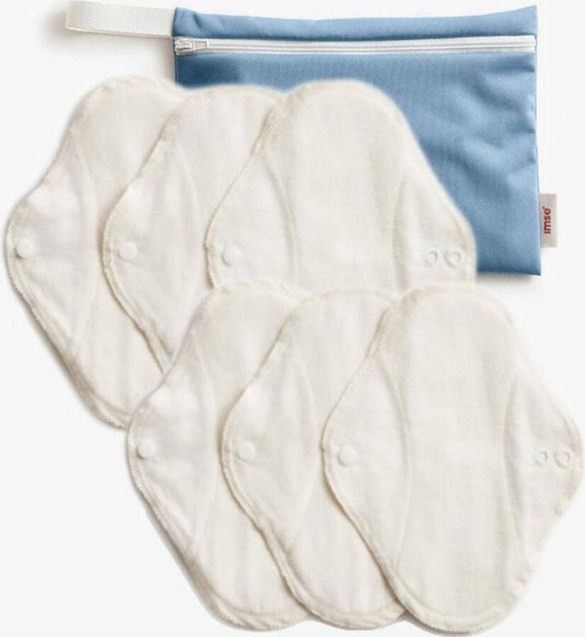 ImseVimse Wasbare Inlegkruisjes met Wetbag wit 6 stuks