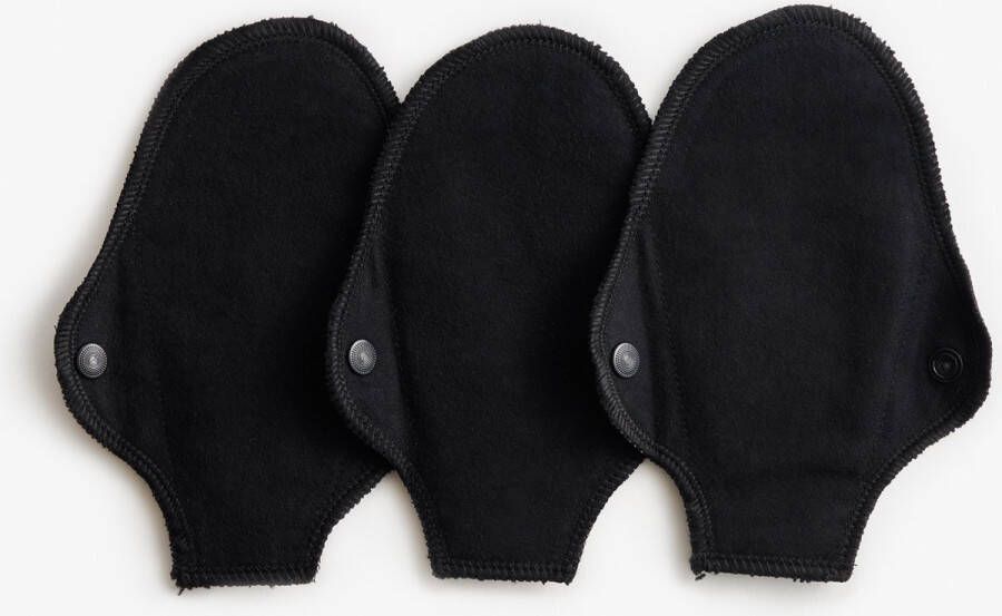 ImseVimse Imse Vimse Wasbare String Inlegkruisjes bio katoen 3 stuks zwart
