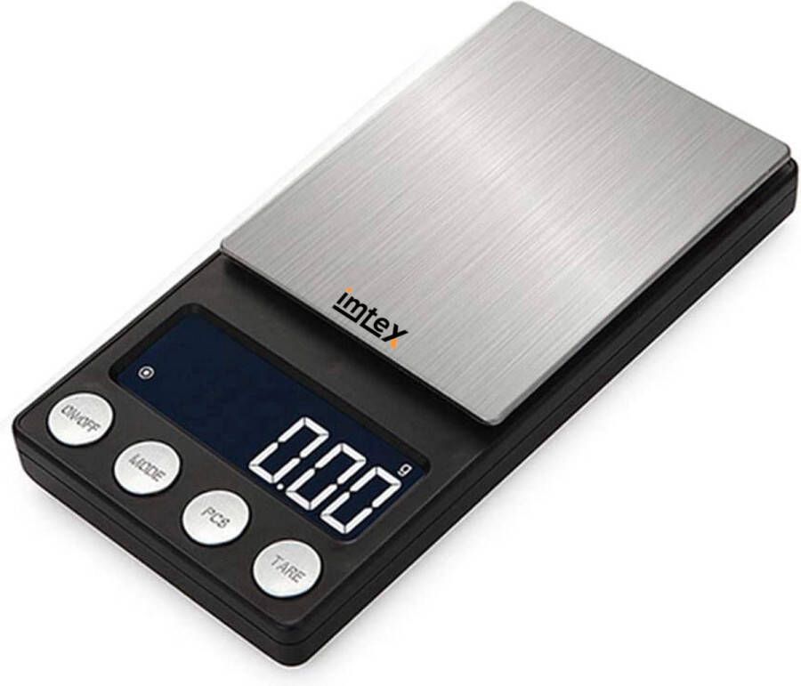 Imtex Digitale Precisie Keukenweegschaal 200 g 0 1 g Van 0 1 tot 200 gram Pocket Mini Scale USB Zwart
