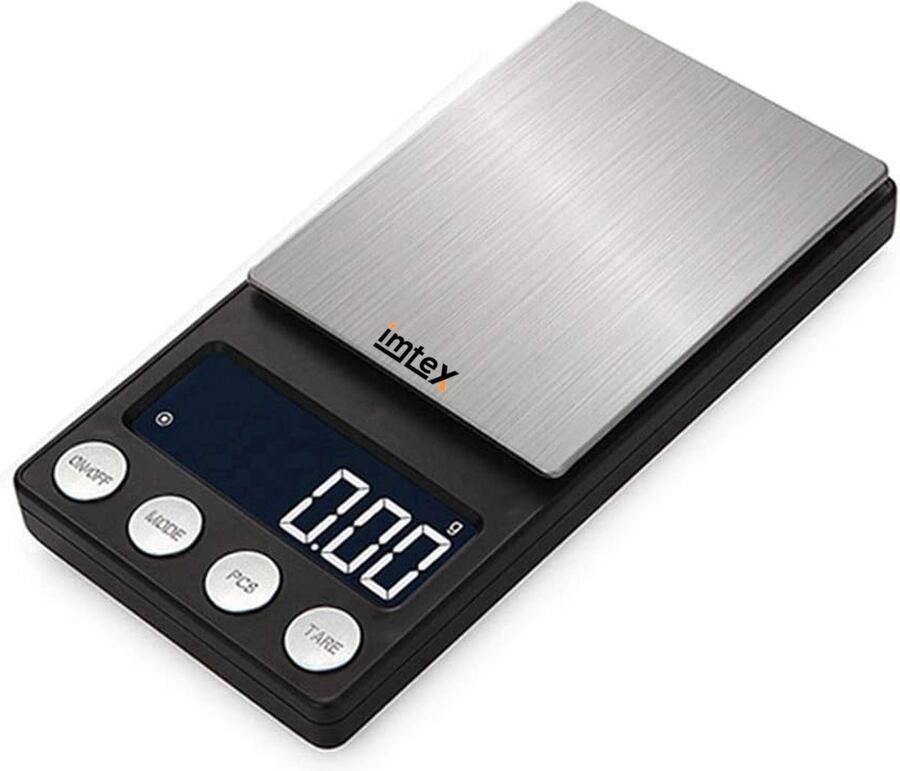 Imtex Digitale Precisie Keukenweegschaal 1000 g 0 1 g Van 0 1 tot 1000 gram Pocket Mini Scale Batterij Zwart