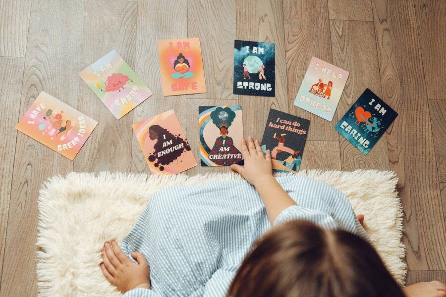 IMYOGI positieve bevestigingen kaarten voor kinderen kindercadeautje voor kinderen positive affirmation cards for kids yoga mat accessoires kerstcadeau kaartspel