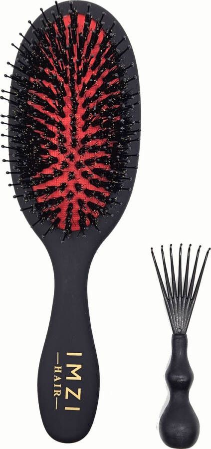 IMZI Hair Matte Black Spa Brush size Small Luxe Haarborstel Haarkam Alle Haartypes Stimuleert Hoofdhuid Voorkomt Haaruitval Anti Klit