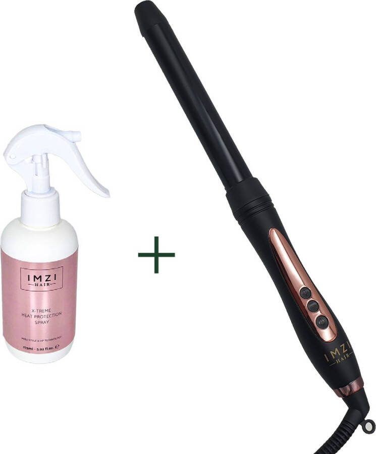 IMZI Hair Professionele Krultang 25 mm Levenslange Garantie Krul in 4 SEC. Dagenlang Krullen zonder klem met Heat Protecting Spray en handschoen