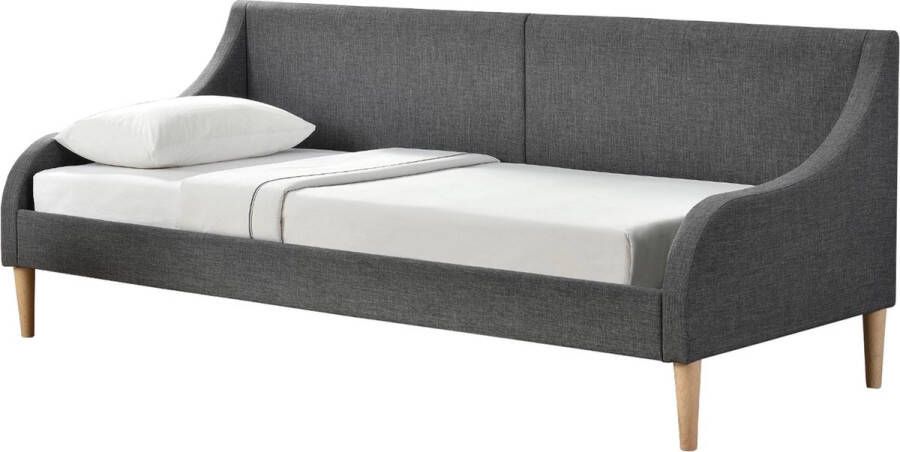 In And Outdoormatch Driezits Slaapbank Sammy Donkergrijs 214 5x99 5x90 cm Hout Kunststof en Stof Modern Design