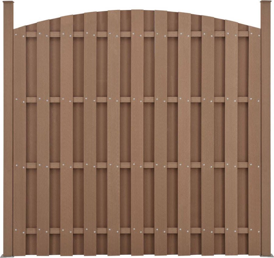 In And Outdoormatch HKC Hekwerk Yoni Met Paaltjes Gebogen Design Bruin Duurzaam Waterdicht 185x193cm