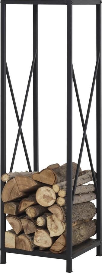 In And Outdoormatch Haardhoutrek Jacks Houtopslag 35x35x120 cm zwart