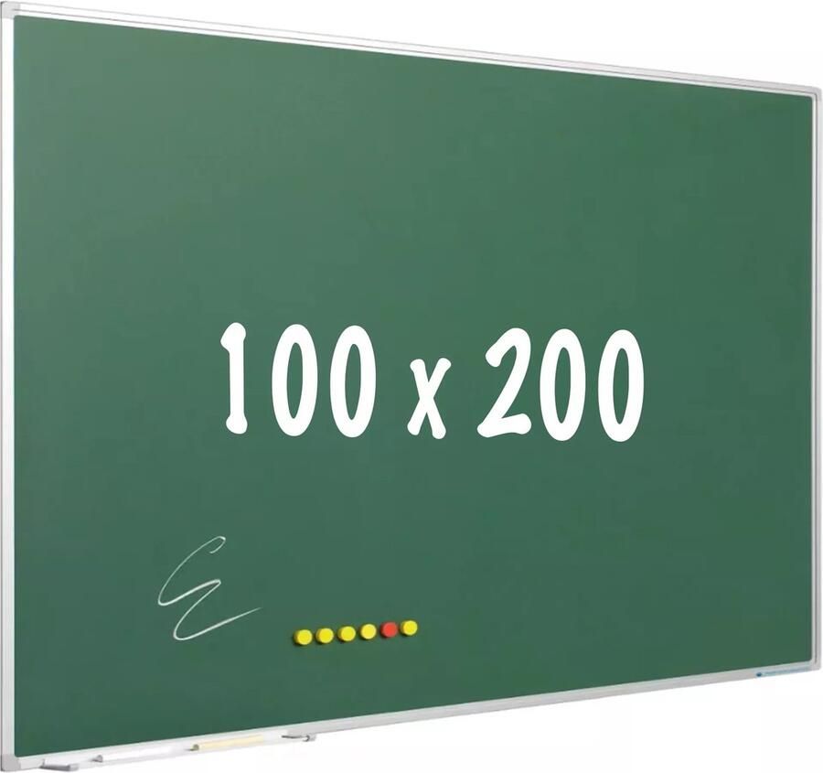 In And Outdoormatch Krijtbord PRO Ellison Magnetisch Schoolbord Eenvoudige montage Emaille staal Groen 100x200cm