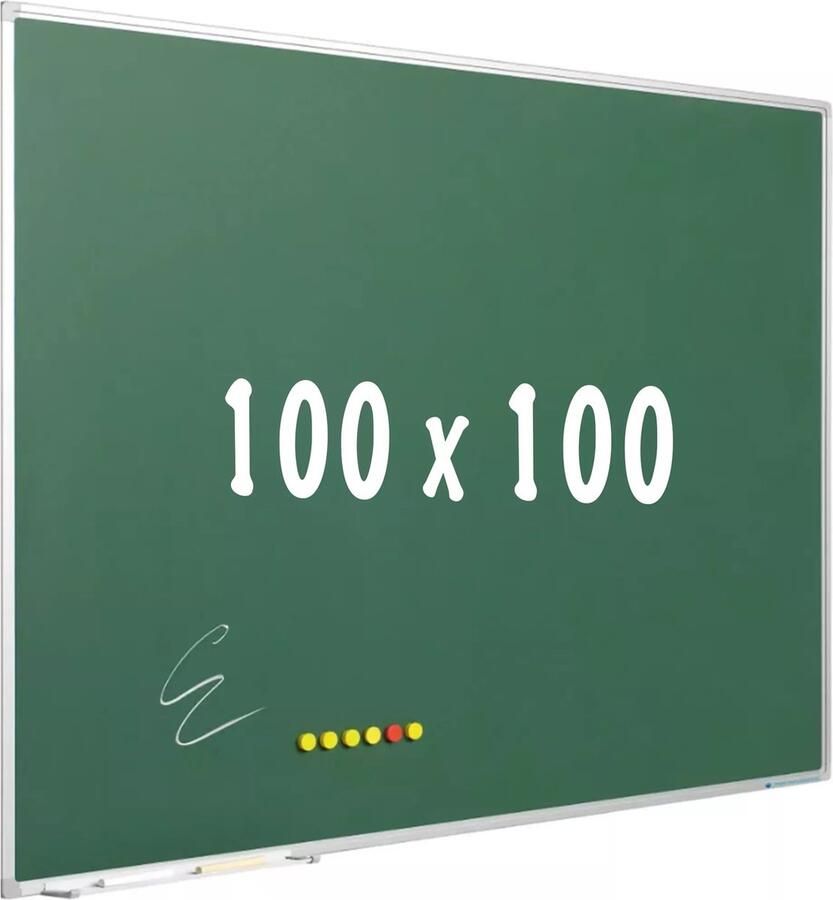 In And Outdoormatch Krijtbord PRO Hallie Magnetisch Schoolbord Eenvoudige montage Emaille staal Groen 100x100cm
