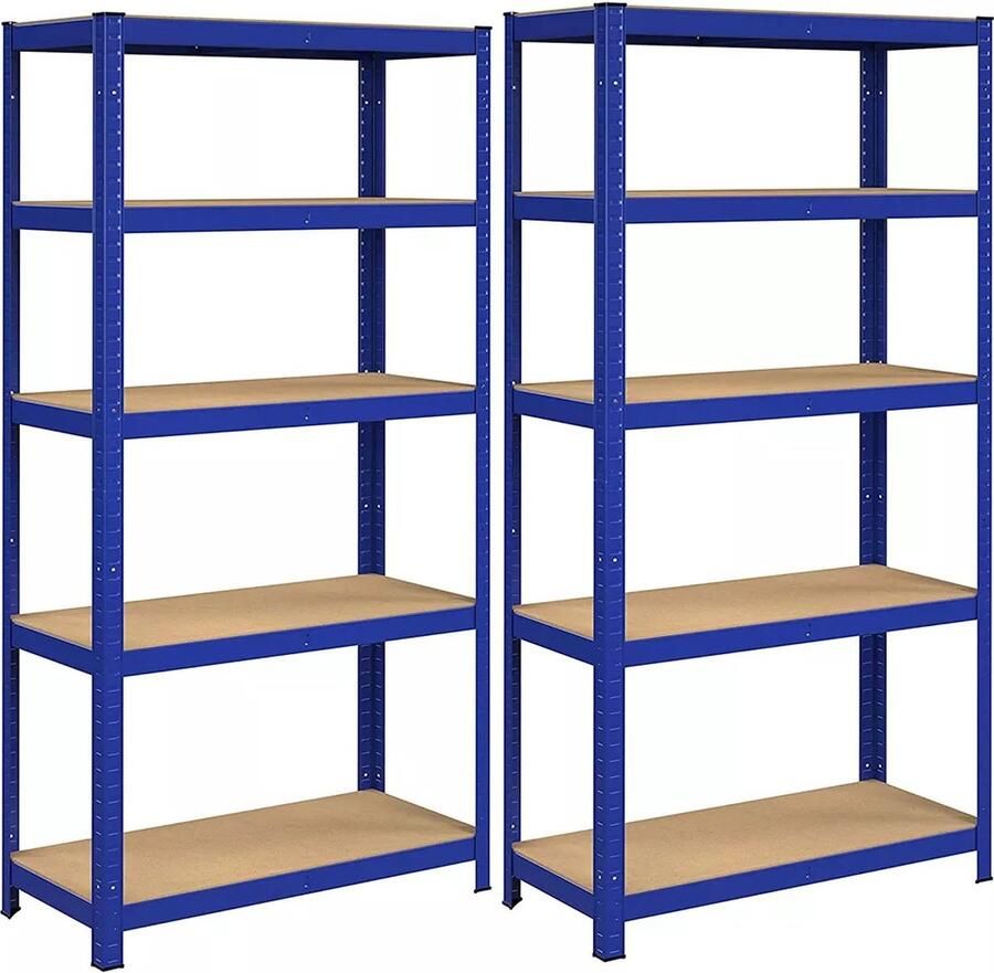 In And Outdoormatch stellingkast Anais 40 x 90 x 180 cm Set van 2 Opbergrek Metaal 175 kg draagvermogen Verstelbaar