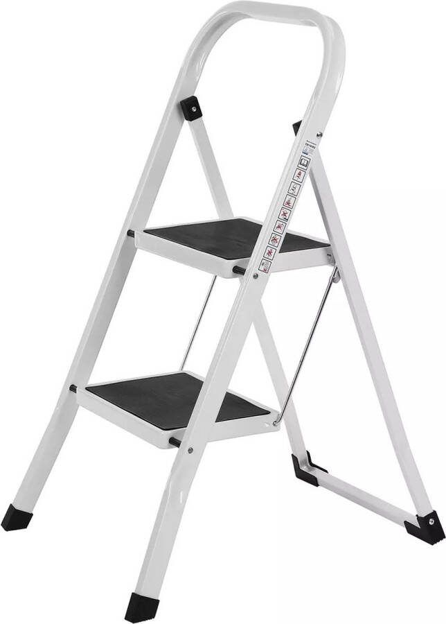 In And Outdoormatch In En OutdoorMatch Huishoudtrap Cade Keukentrap Opvouwbaar Zilver Antislip 90cm 150kg