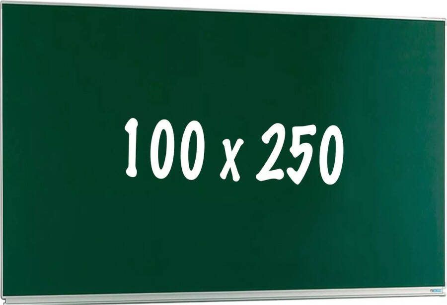 In And Outdoormatch Krijtbord PRO Jamar Magnetisch Enkelzijdig bord Schoolbord Eenvoudige montage Emaille staal Groen 100x250cm