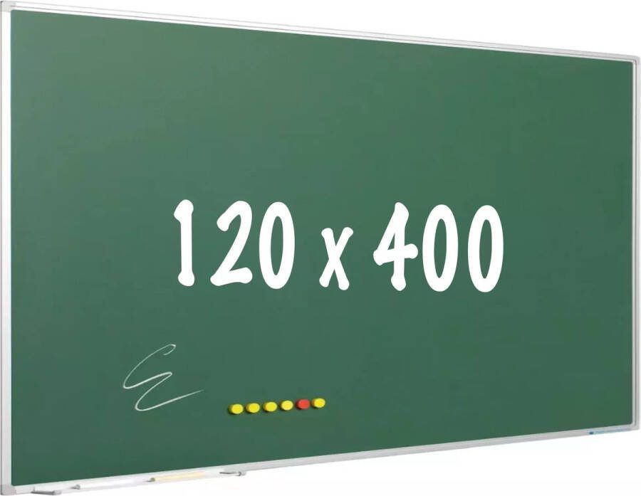 In And Outdoormatch Krijtbord PRO Loraine Magnetisch Schoolbord Eenvoudige montage Emaille staal Groen -120x400cm