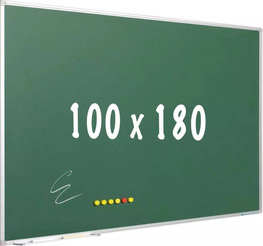 In And Outdoormatch Krijtbord PRO Lozano Magnetisch Schoolbord Eenvoudige montage Emaille staal Groen 100x180cm