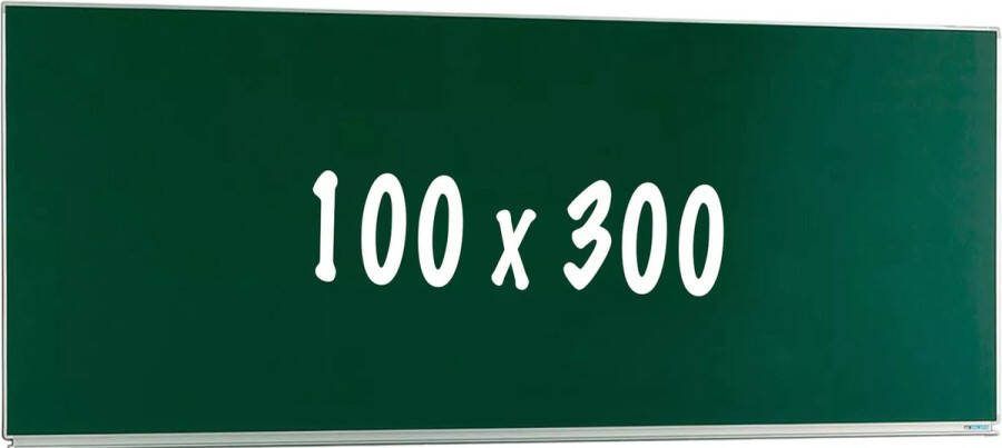 In And Outdoormatch Krijtbord PRO Luna Magnetisch Enkelzijdig bord Schoolbord Eenvoudige montage Emaille staal Groen 100x300cm