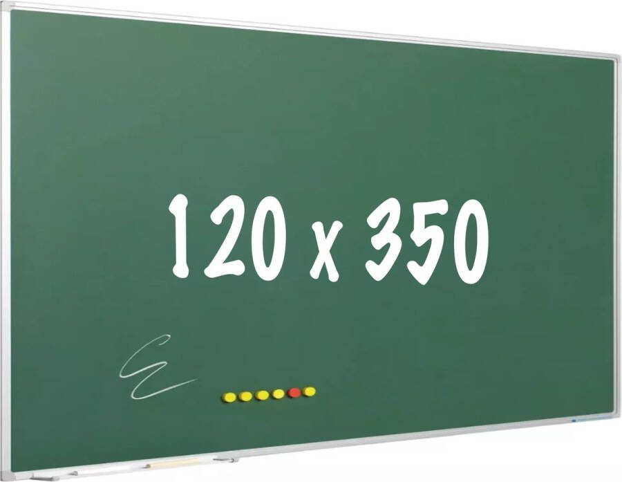 In And Outdoormatch Krijtbord PRO Rios Magnetisch Schoolbord Eenvoudige montage Emaille staal Groen 120x350cm