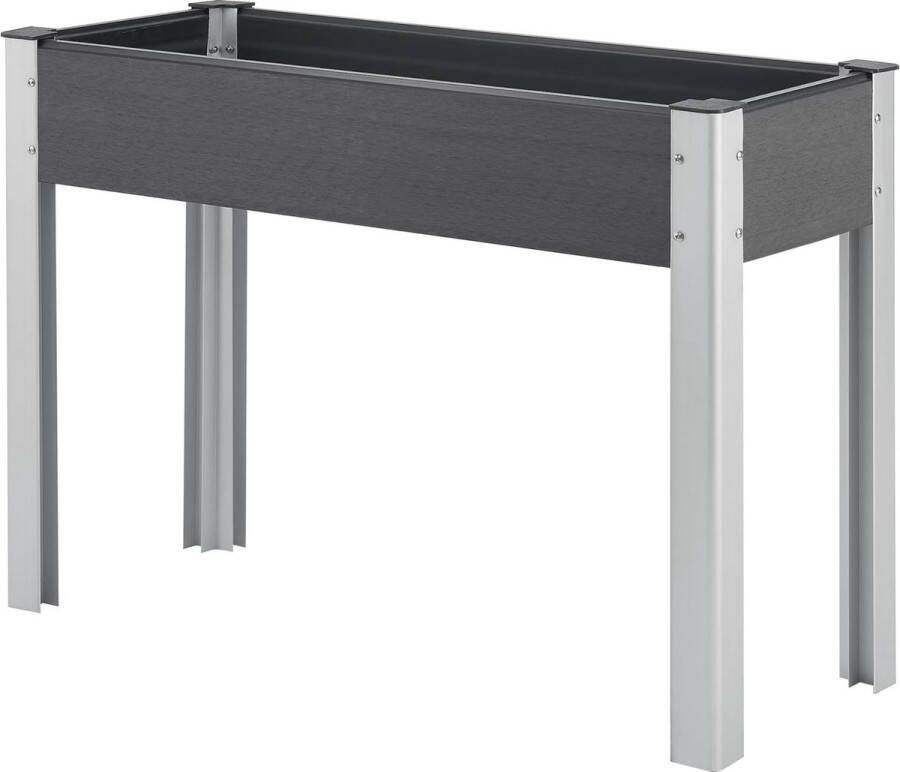 In And Outdoormatch Kweektafel Liliana Plantenbak 100x40x75 cm Donkergrijs Aluminium en HKC Stijlvolle uitstraling