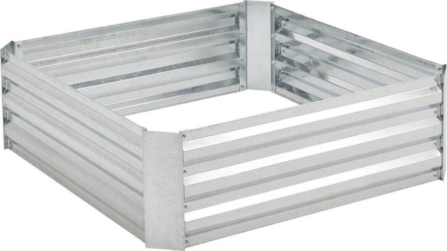 In And Outdoormatch Moestuinbak Denis Staal 90x90x30 cm Zilverkleurig -m