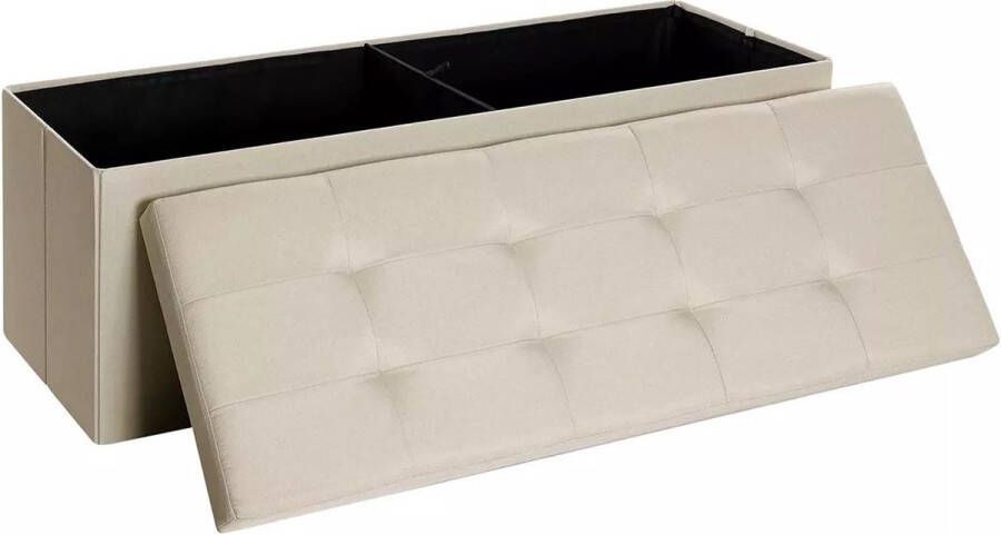 In And Outdoormatch Opbergbank Gregg Bank met opbergruimte Bedbox Met deksel Beige 300KG