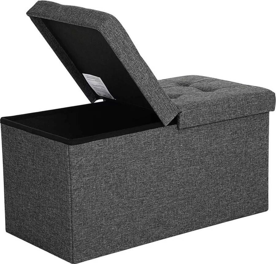 In And Outdoormatch Opbergbank Lilian Bank met opslagruimte Bedkist Met deksel Grijs 76x38x38cm