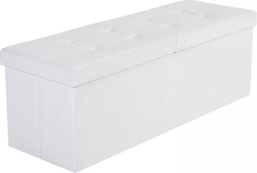 In And Outdoormatch Opbergbank Madie Bank met opbergruimte Bedbox Met deksel Wit 300KG