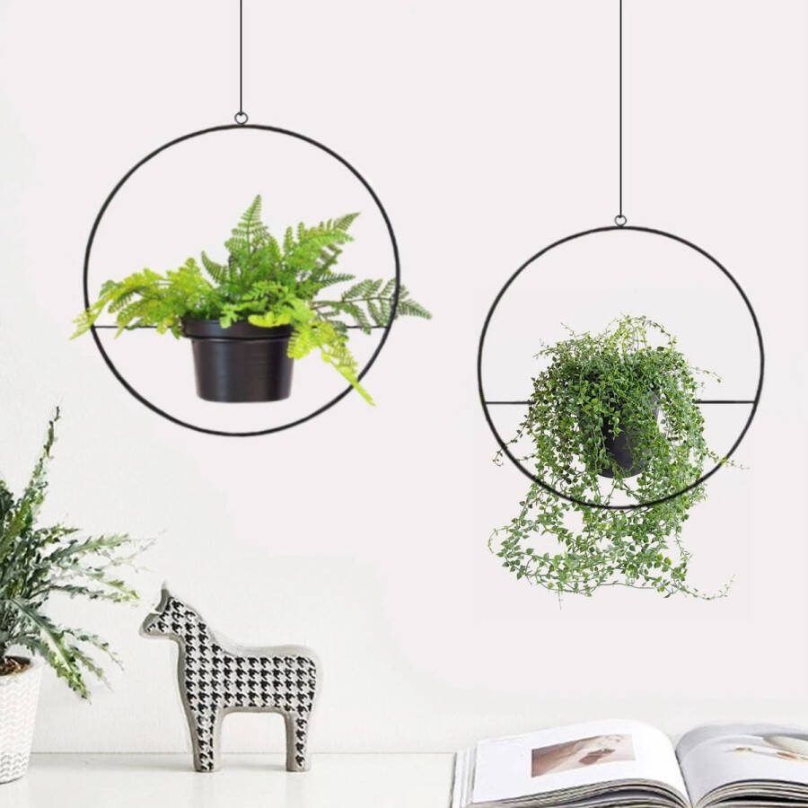 In And Outdoormatch Plantenhanger Hivy Opsterland set van 2 zwart
