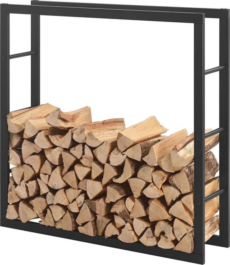 In And Outdoormatch Stalen Brandhout Rek Christopher Houtopslag Zwart Voor Ca. 0 25 m³ Hout