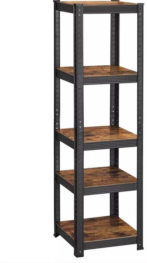 In And Outdoormatch stellingkast industrieel Demario 150 x 37 x 37 cm Set van 1 Opbergrek Metaal 80 kg draagvermogen Verstelbaar