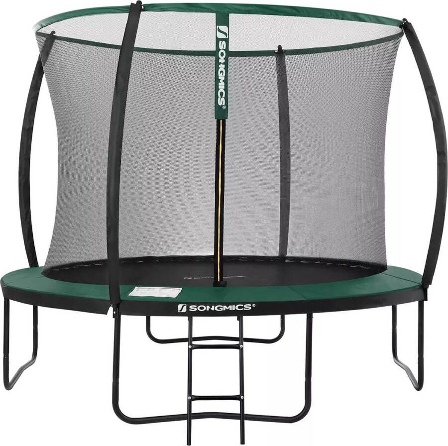 In And Outdoormatch Trampoline Albina Met veiligheidsnet & ladder 305 cm groen Rond Tot 150 kg belasting selecteren