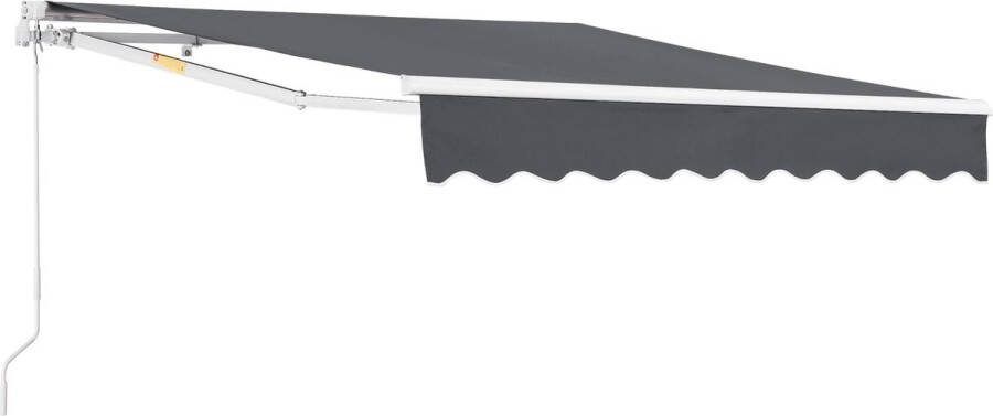 In And Outdoormatch Zonnescherm Sincere Handbediend met Uitschuifbare Arm 300x250 cm Donkergrijs UV Bescherming Weerbestendig