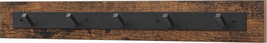 IN-HOMEXL IN.HOMEXL – Lieke Kapstok Schoenenrek Set Wandkapstok met Zitbank Industrieel Schoenenrek Bruin Zwart 70x 8 cm met 10 Haken – 70x30x46 cm